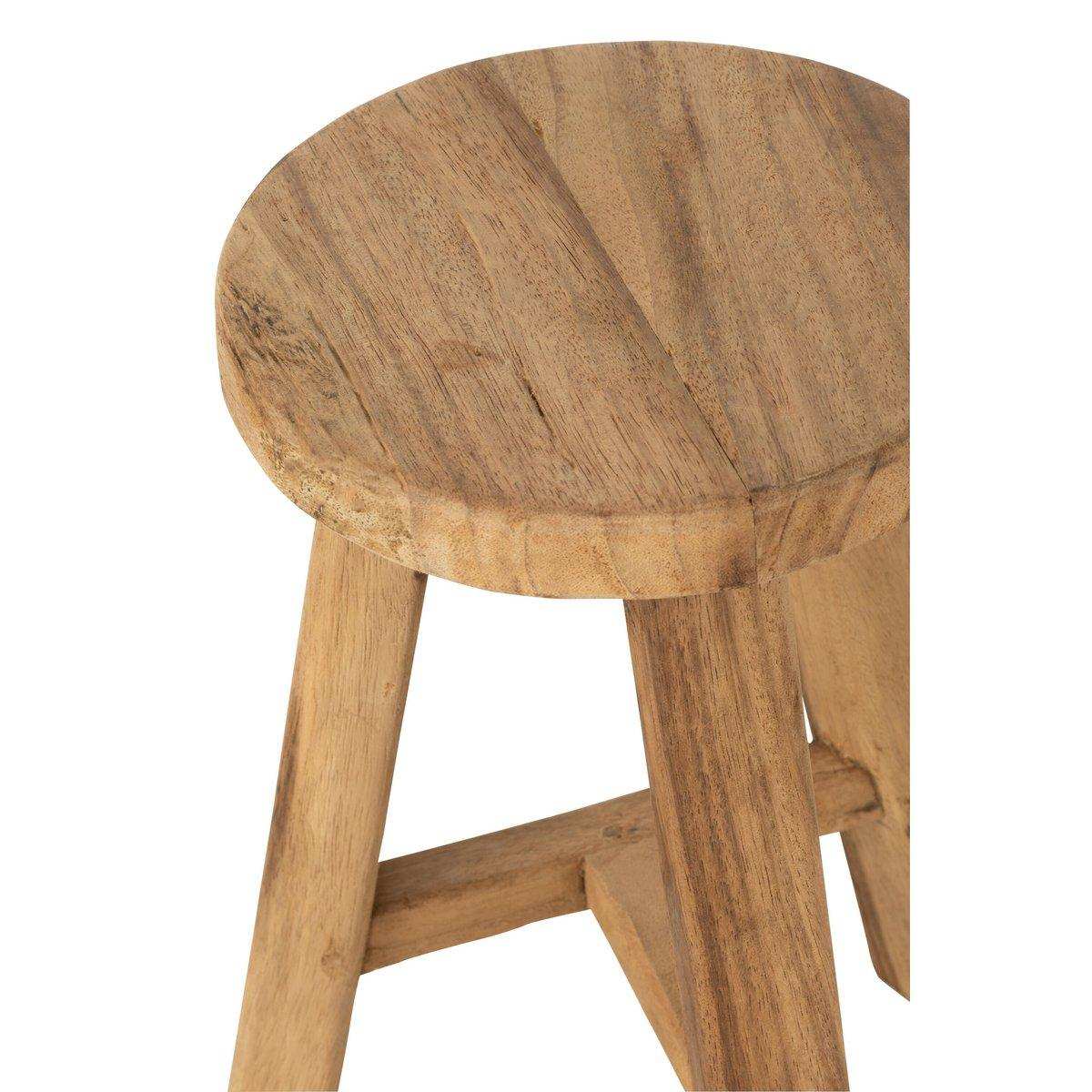 J-Line Hocker Rund Recycelt – Holz – Natur - HomeDesign Knaus