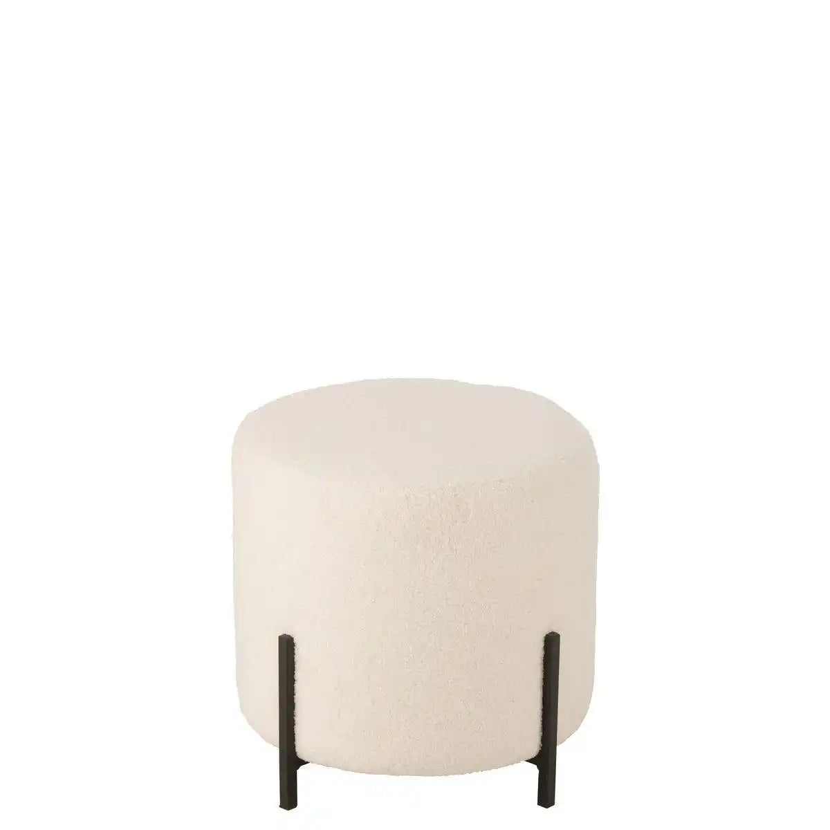 J-Line Hocker Schafstoff/Schaumstoff Weiß - HomeDesign Knaus