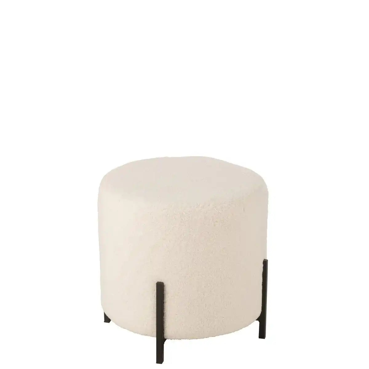 J-Line Hocker Schafstoff/Schaumstoff Weiß - HomeDesign Knaus