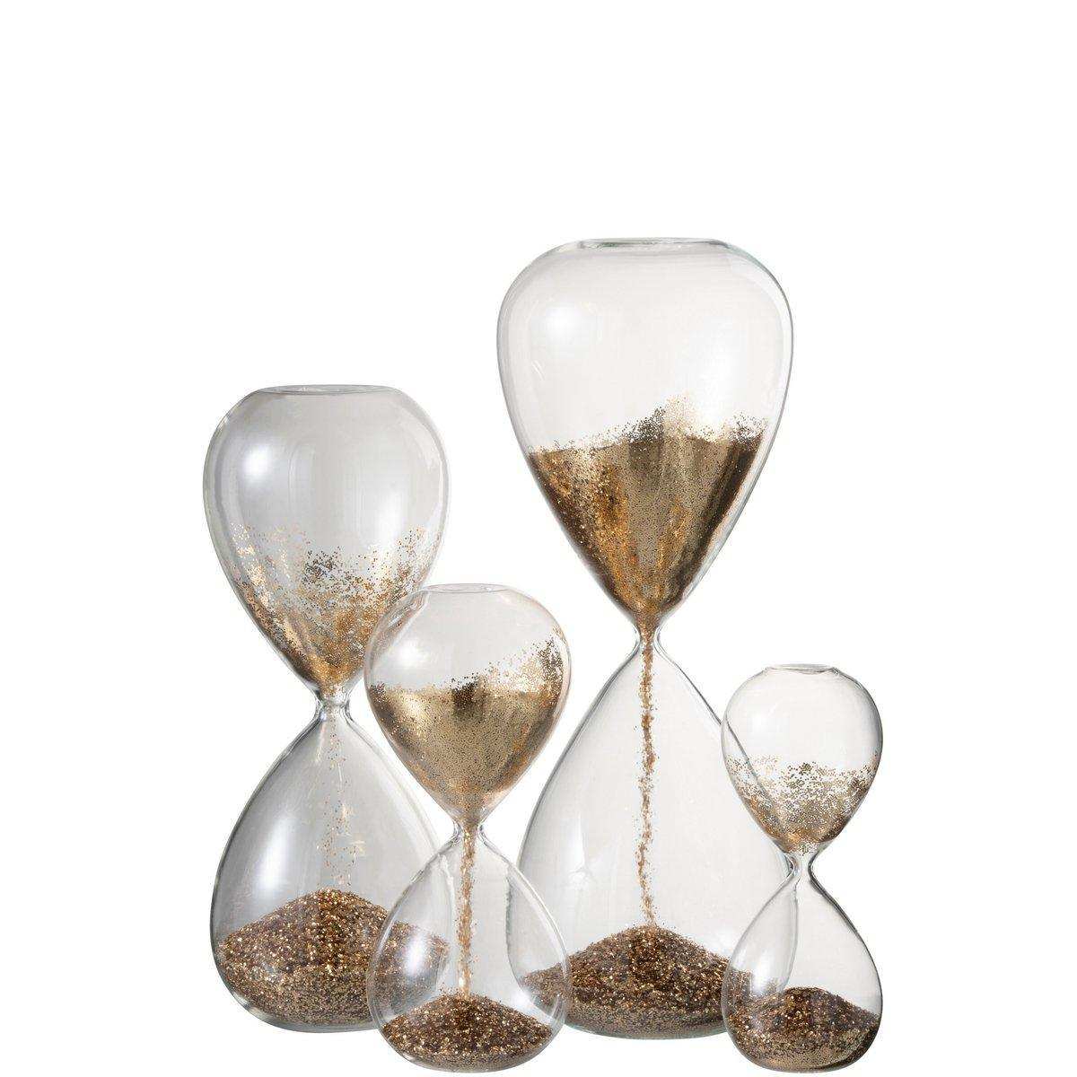 J-Line Hourglass Pearls Glas Gold Extra Large - HomeDesign Knaus