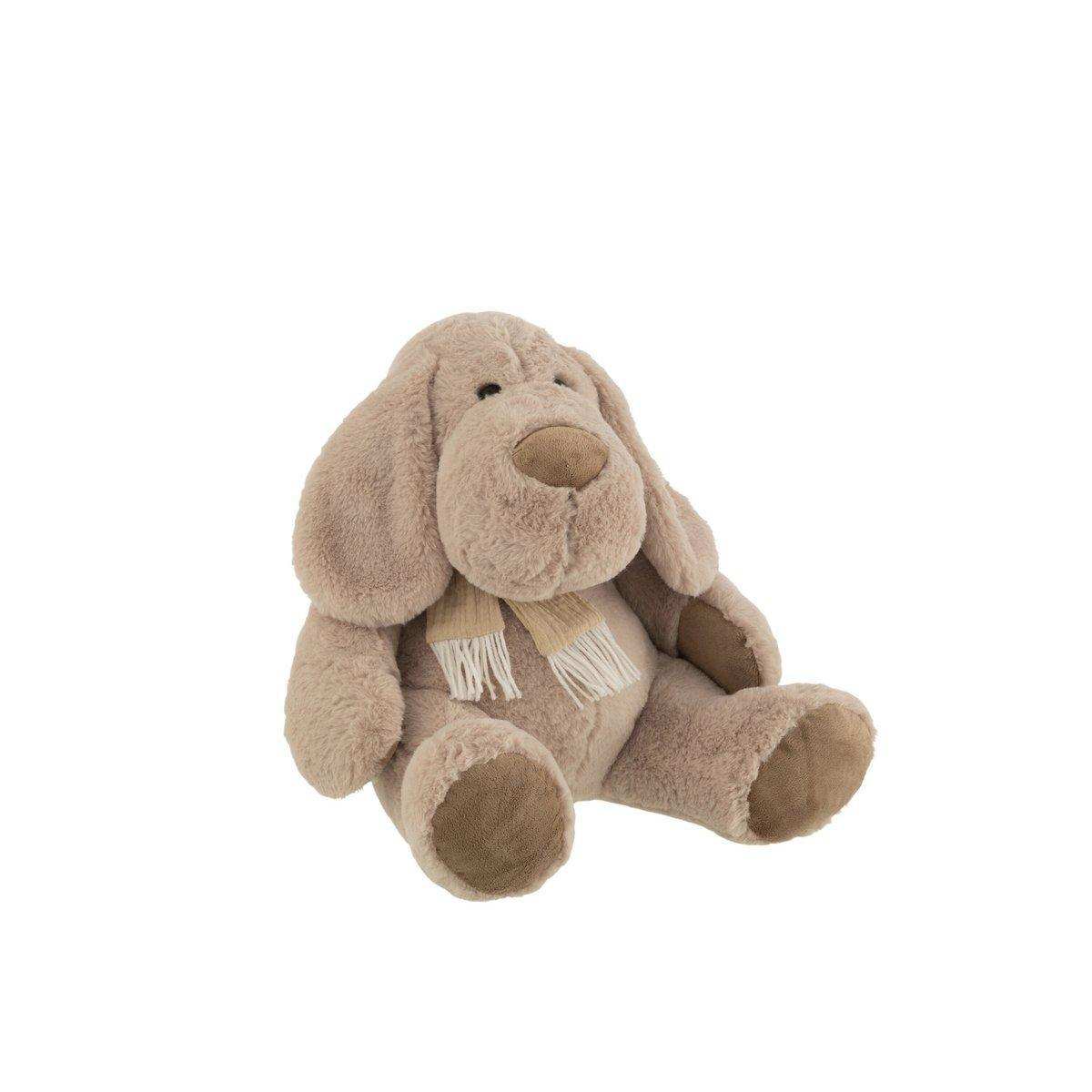 J-Line Hund+Schal Sitzend Textil Beige Extra Groß - HomeDesign Knaus