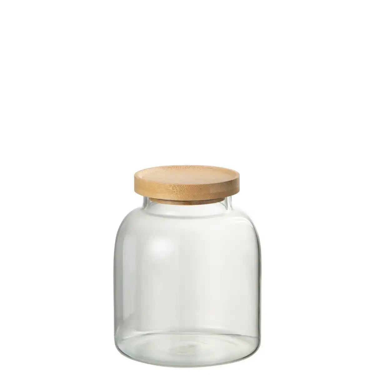 J-Line Jar In Glass Tom Glas/Bambus Transparent/Natur Klein - HomeDesign Knaus