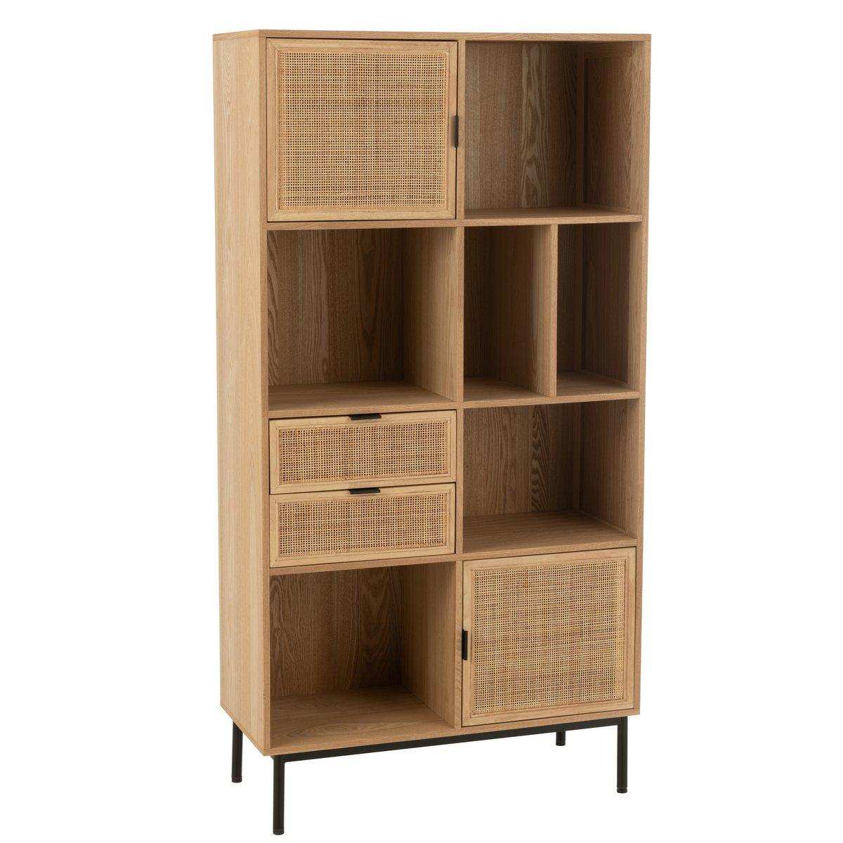 J-Line-Kabinett Bakes MDF/Metal Naturel/Schwarz - HomeDesign Knaus