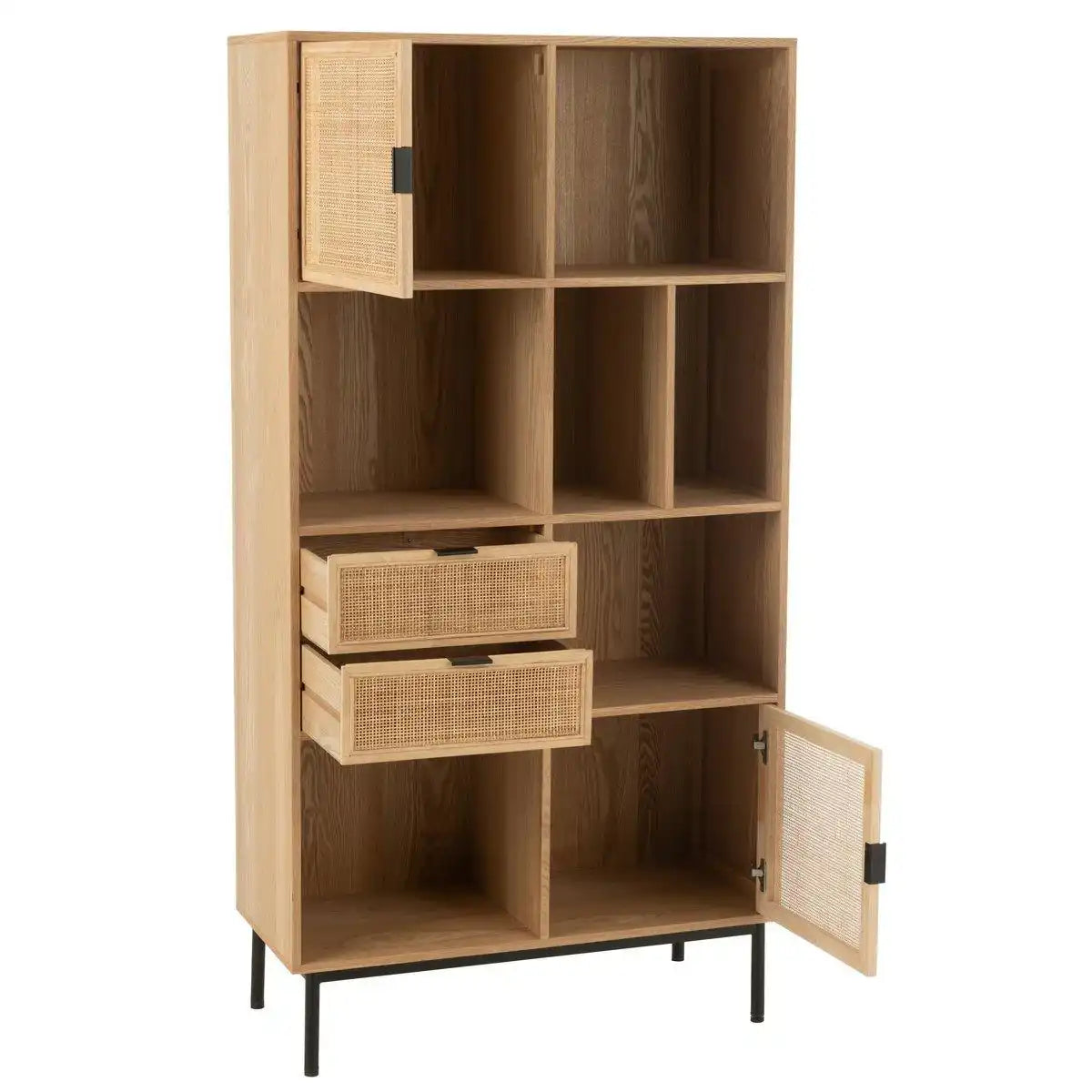 J-Line-Kabinett Bakes MDF/Metal Naturel/Schwarz - HomeDesign Knaus