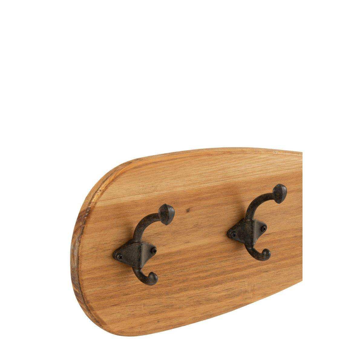 J-Line Kapstok – Holz/Metall – Braun – 2 Stück - HomeDesign Knaus