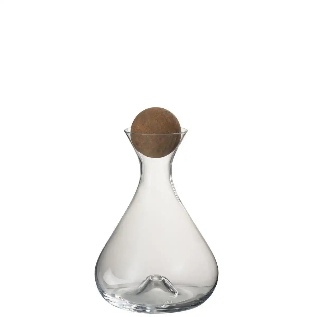 J-Line Karaffe + Stopfen – Glas/Kork – transparent - HomeDesign Knaus