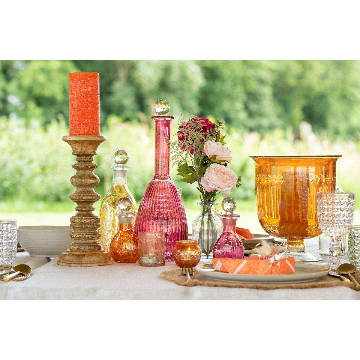 J-Line Karaffe Stripes – Glas – Rot - HomeDesign Knaus