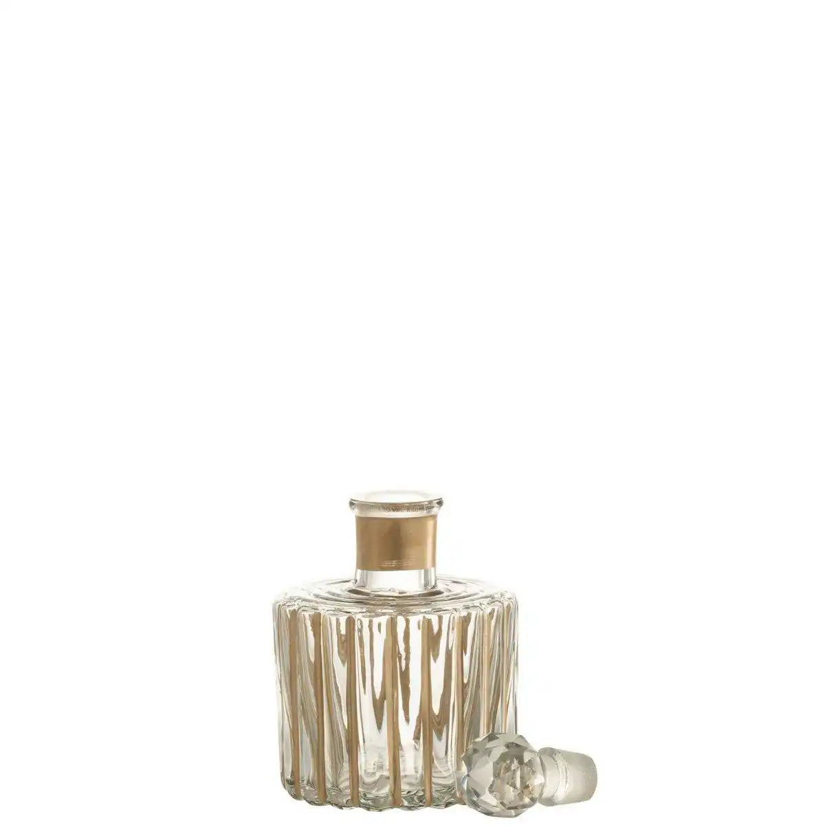 J-Line Karaffe Stripes Rundes Glas Gold/Transparent - HomeDesign Knaus
