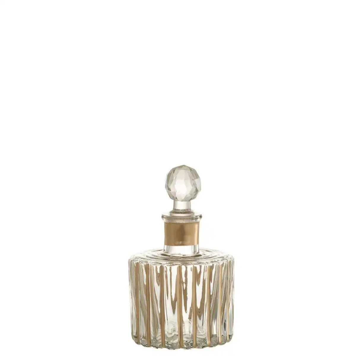 J-Line Karaffe Stripes Rundes Glas Gold/Transparent - HomeDesign Knaus