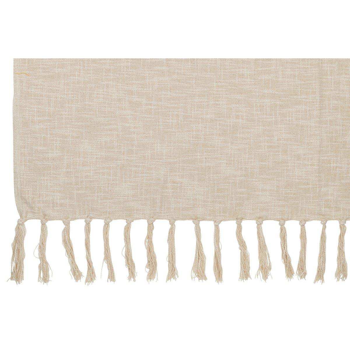 J-Line Karierte Fransen – Baumwolle – Beige – 180 x 130 cm - HomeDesign Knaus