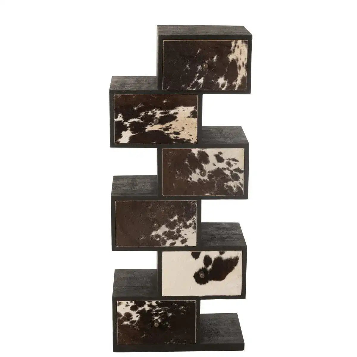 J-Line Kast Koe Mango Hout/Bont Zwart/Wit - HomeDesign Knaus
