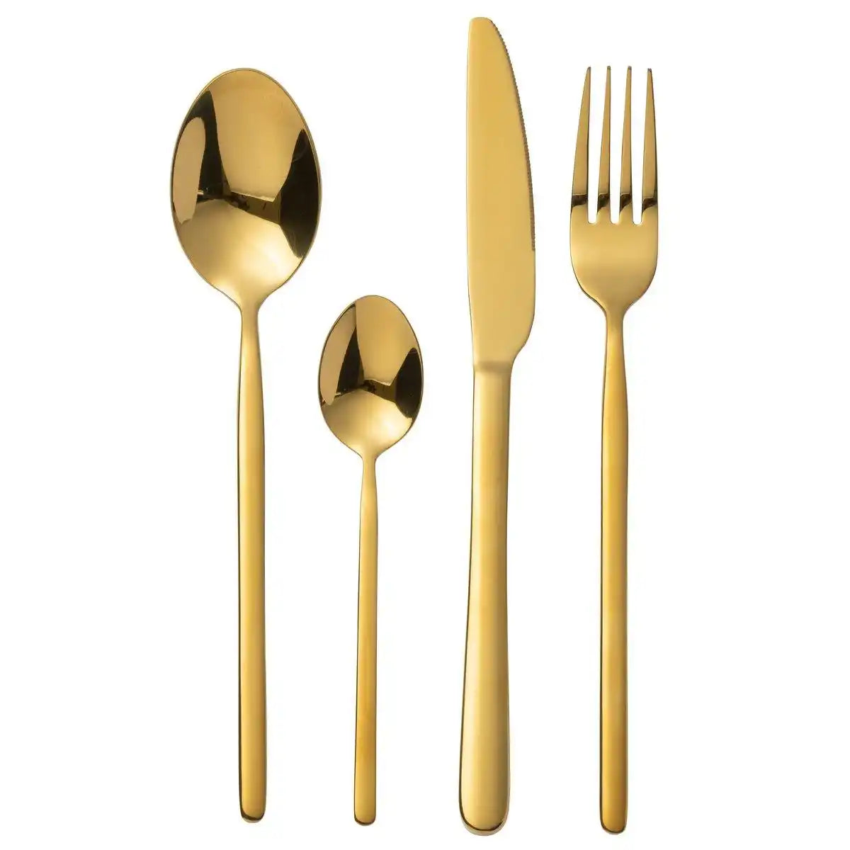 J-Line Kastenbesteck B 24-teilig, Edelstahl, glänzendes Gold - HomeDesign Knaus