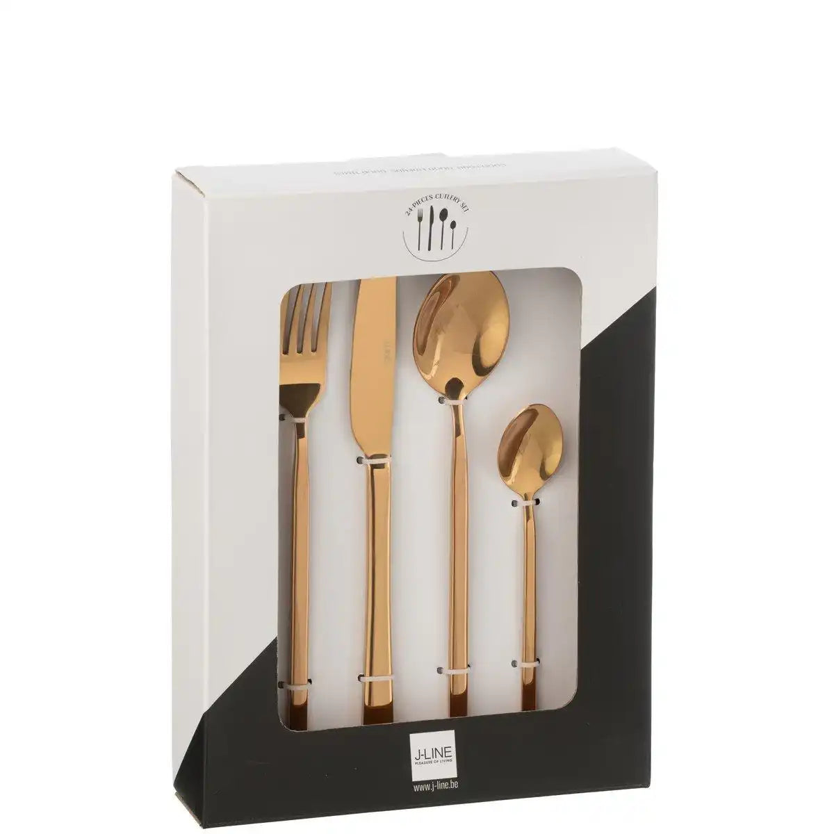J-Line Kastenbesteck B 24-teilig, Edelstahl, glänzendes Kupfer - HomeDesign Knaus