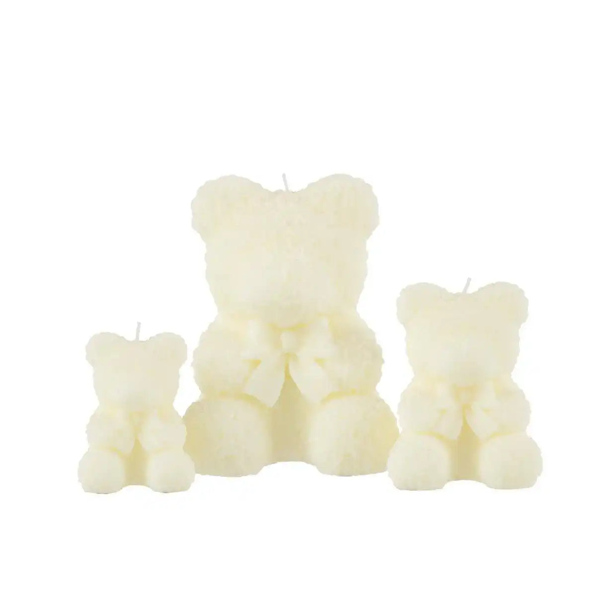 J-Line Kerze Teddybär - weiß - L - 25U - HomeDesign Knaus