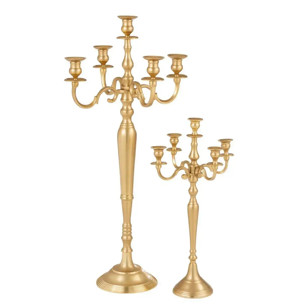 J-Line Kerzenhalter 5 Arme – Aluminium – Gold – groß - HomeDesign Knaus