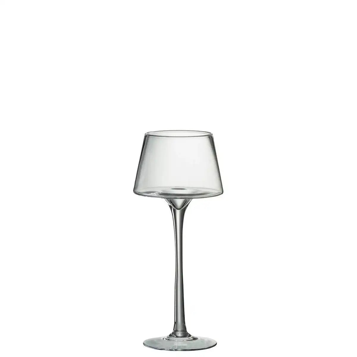 J-Line Kerzenhalter auf Fuß, konisches Glas, transparent, mittelgroß - HomeDesign Knaus