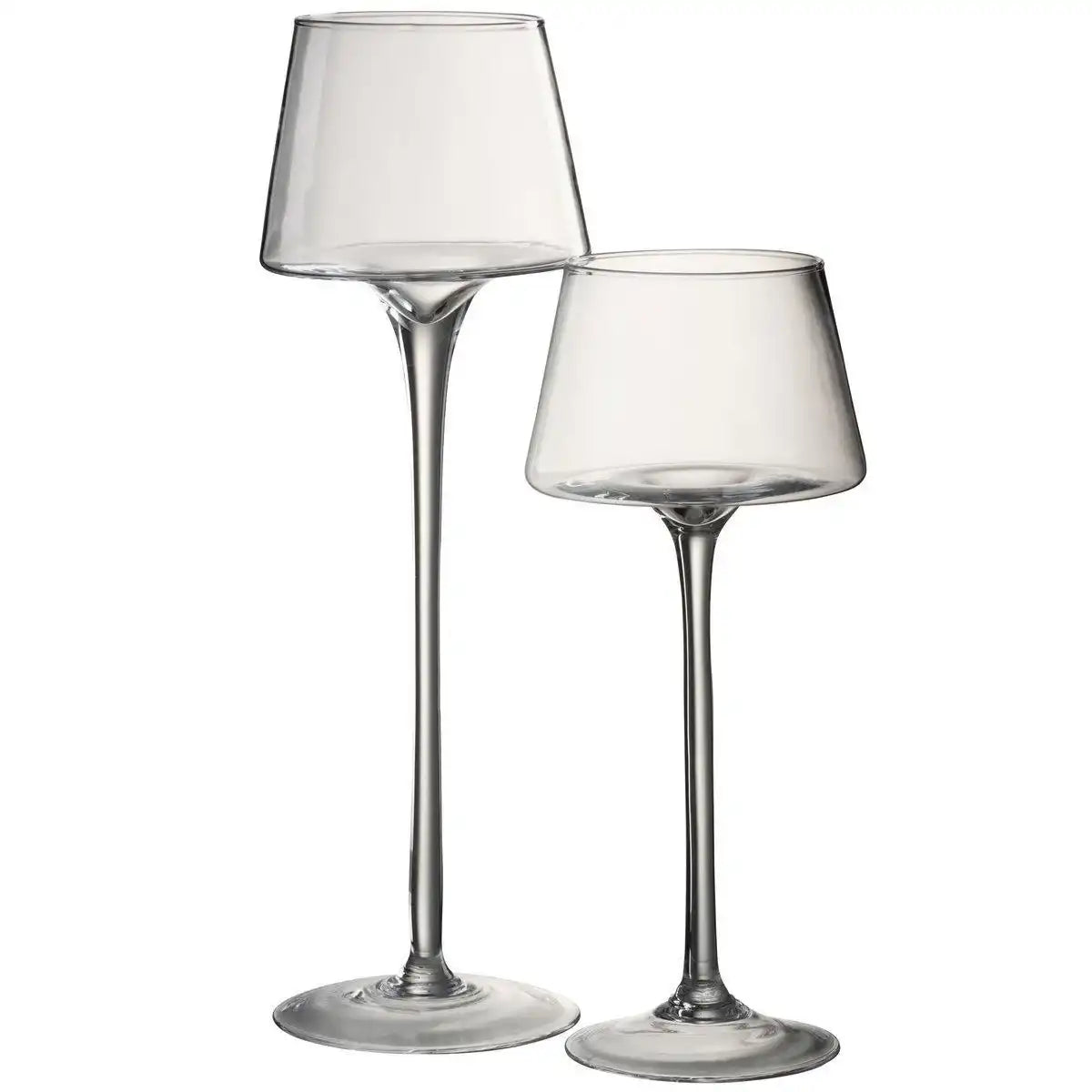 J-Line Kerzenhalter auf Fuß, konisches Glas, transparent, mittelgroß - HomeDesign Knaus