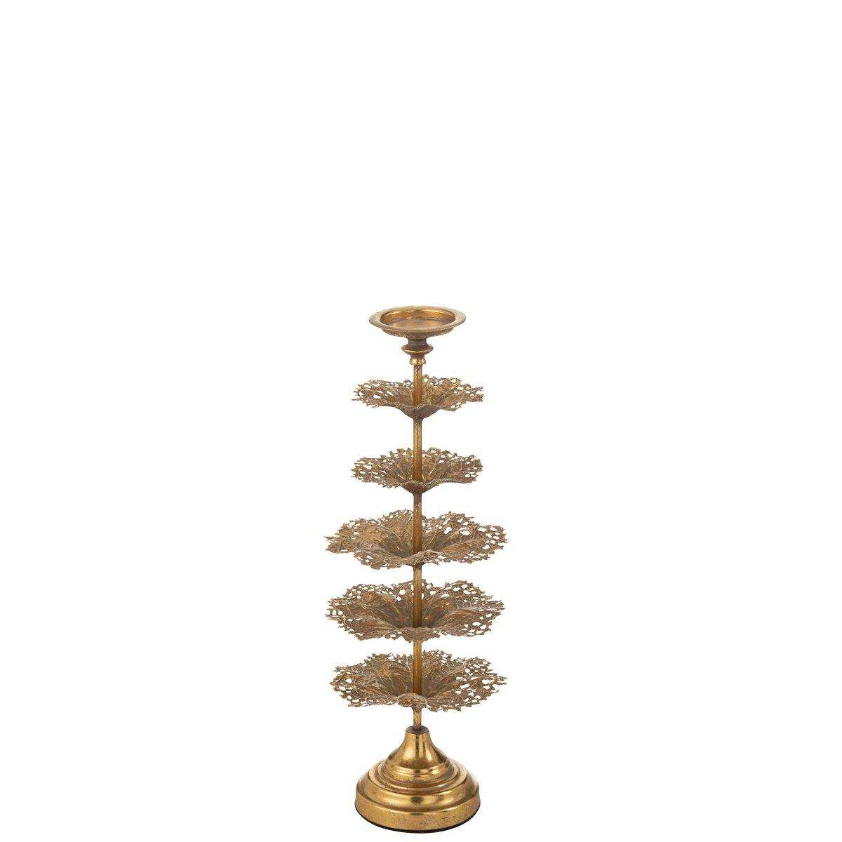 J-Line Kerzenhalter Baum Metall Gold Klein - HomeDesign Knaus