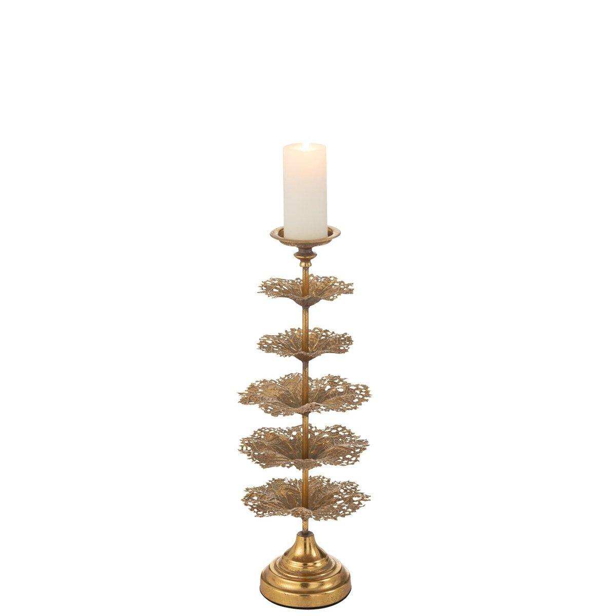 J-Line Kerzenhalter Baum Metall Gold Klein - HomeDesign Knaus