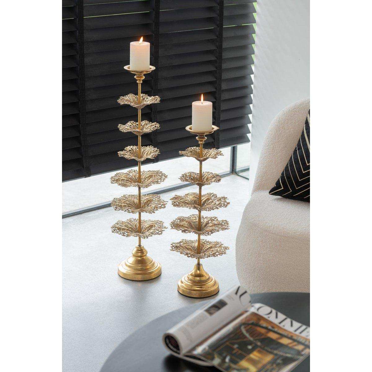 J-Line Kerzenhalter Baum Metall Gold Klein - HomeDesign Knaus