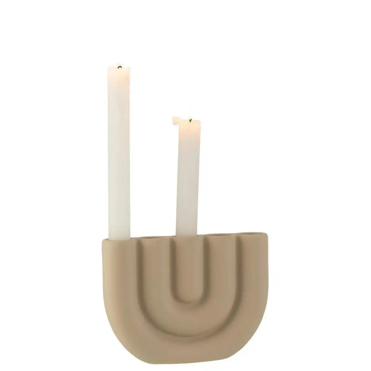 J-Line Kerzenhalter Bow 5 Candle – Keramik – Beige - HomeDesign Knaus