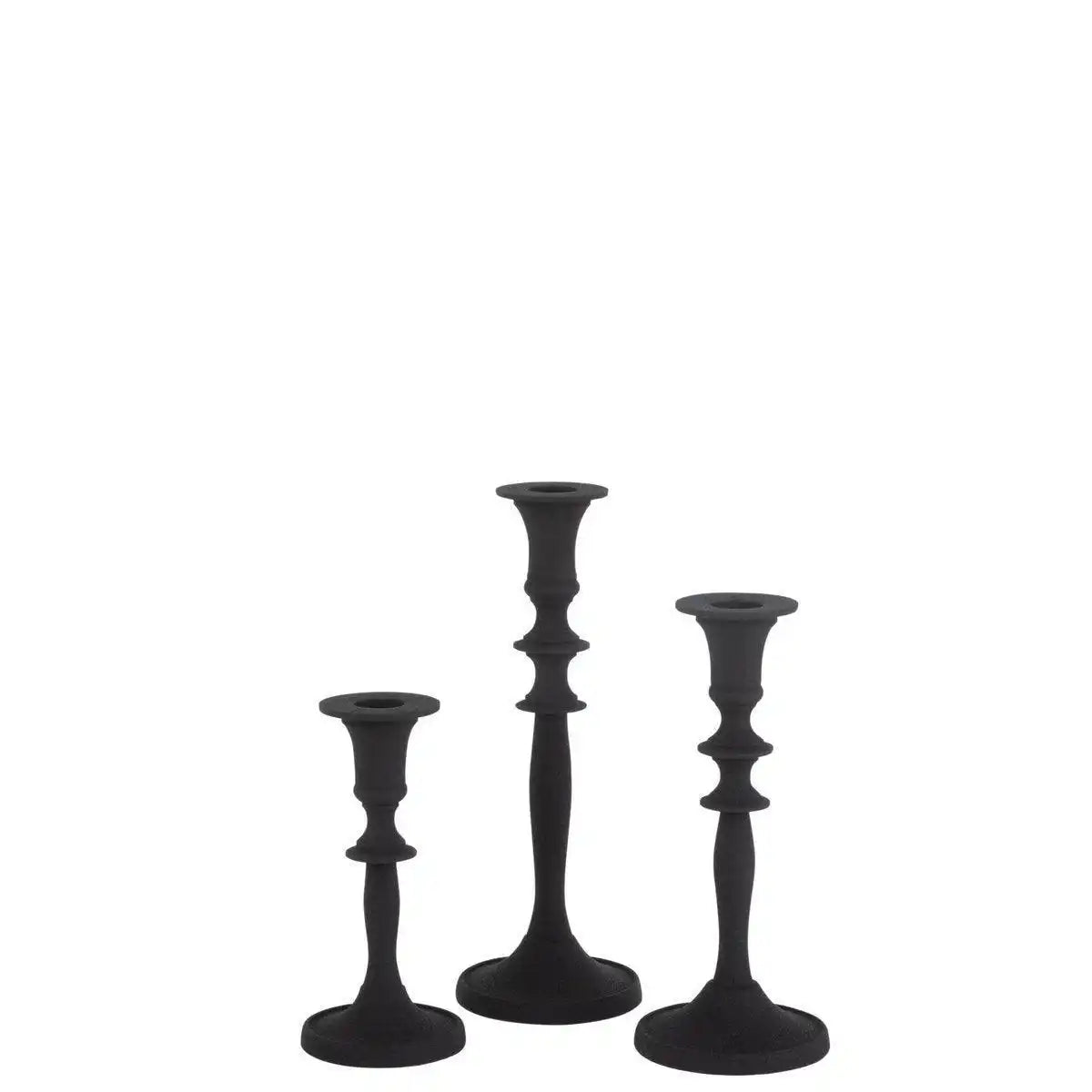 J-Line Kerzenhalter Classic - Aluminium - Schwarz - 3 Stück - HomeDesign Knaus