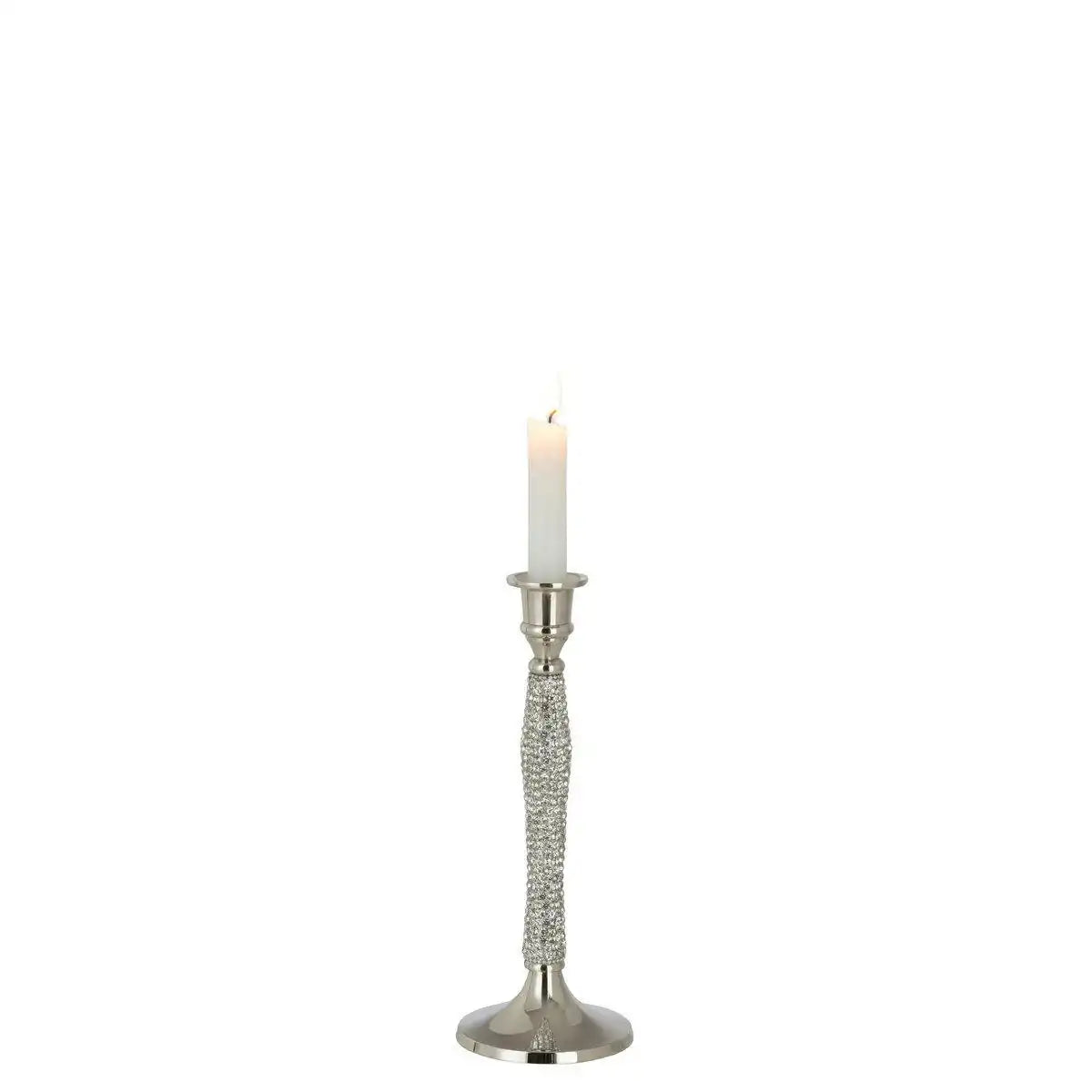 J-Line Kerzenhalter Diamond – Aluminium – Silber – mittel - HomeDesign Knaus
