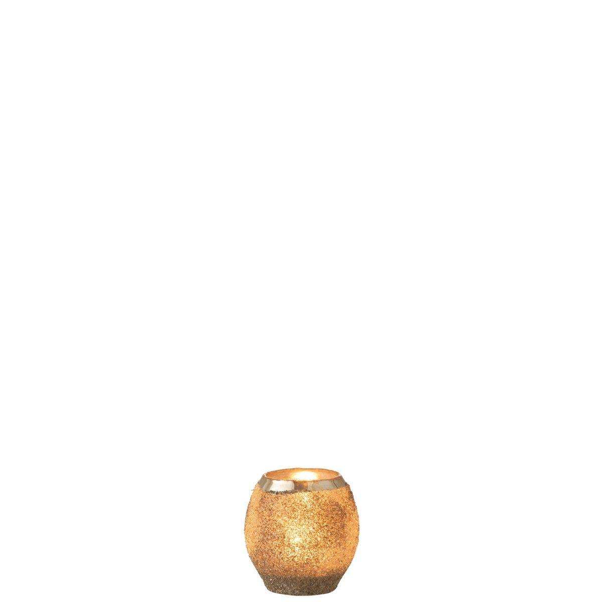 J-Line Kerzenhalter Frosty Round - Glas - Silber - klein - - HomeDesign Knaus