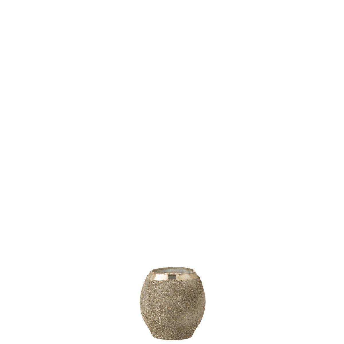 J-Line Kerzenhalter Frosty Round - Glas - Silber - klein - - HomeDesign Knaus
