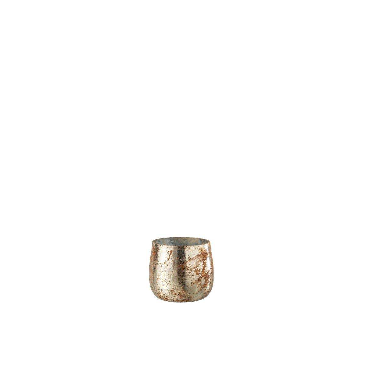 J-Line Kerzenhalter - Glas - Braun/Gold - klein - - HomeDesign Knaus