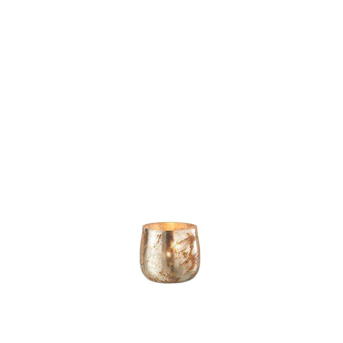 J-Line Kerzenhalter - Glas - Braun/Gold - klein - - HomeDesign Knaus