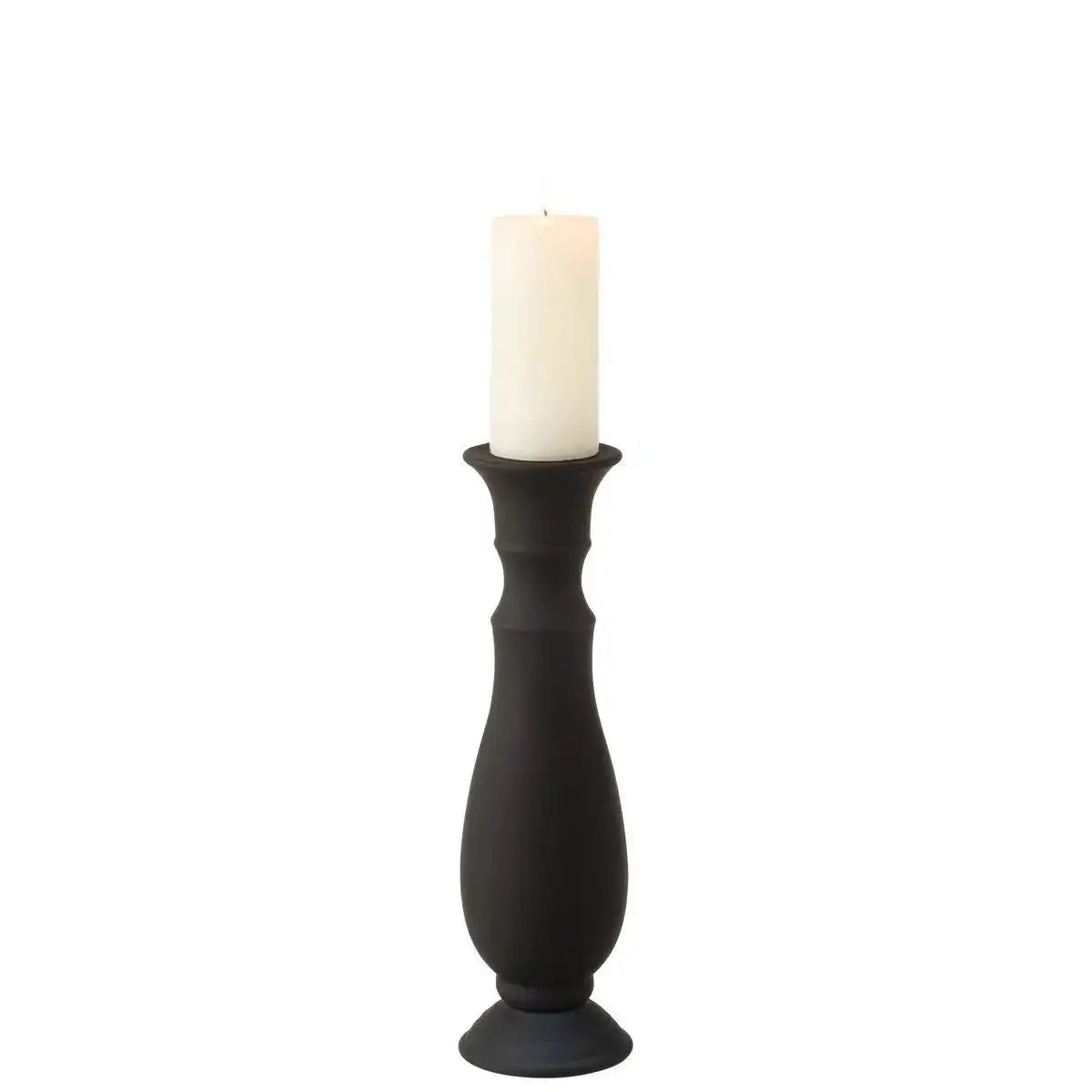 J-Line Kerzenhalter – Glas – Schwarz – groß - HomeDesign Knaus