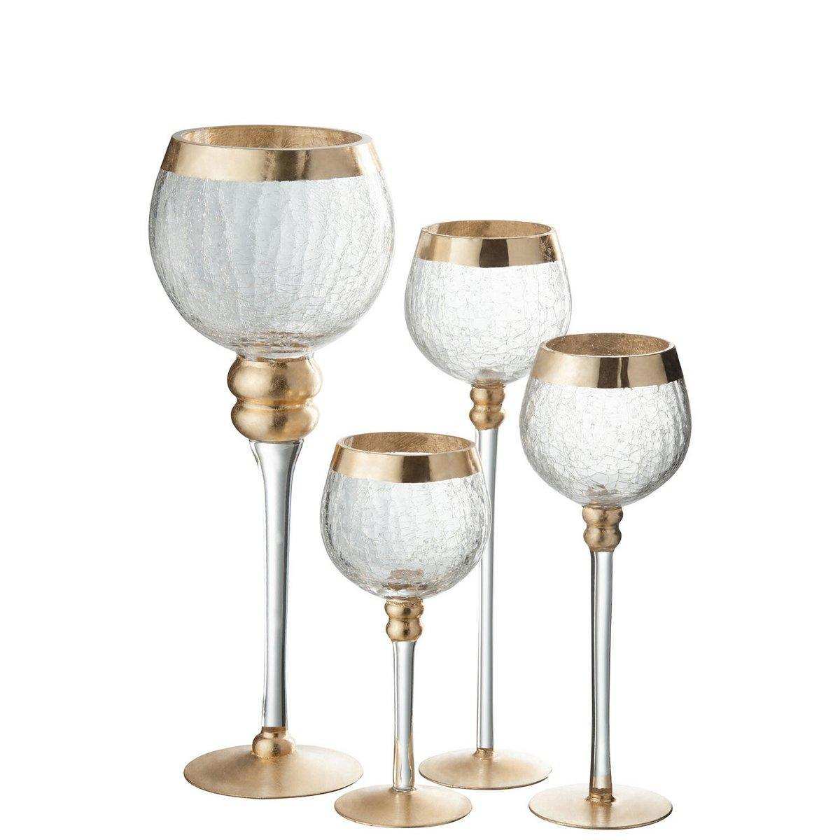 J-Line Kerzenhalter – Glas – transparent – mittelgroß - HomeDesign Knaus