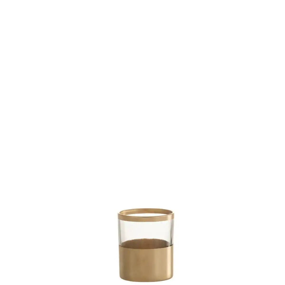 J-Line Kerzenhalter Lines - Glas - Gold/Transparent - klein - 6 Stück - HomeDesign Knaus