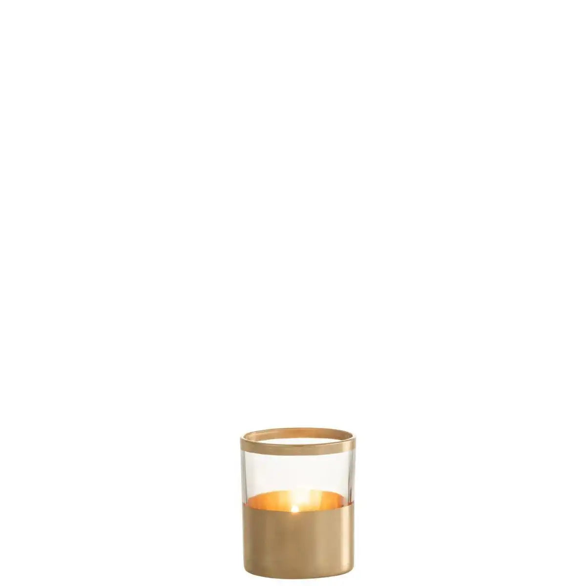 J-Line Kerzenhalter Lines - Glas - Gold/Transparent - klein - 6 Stück - HomeDesign Knaus