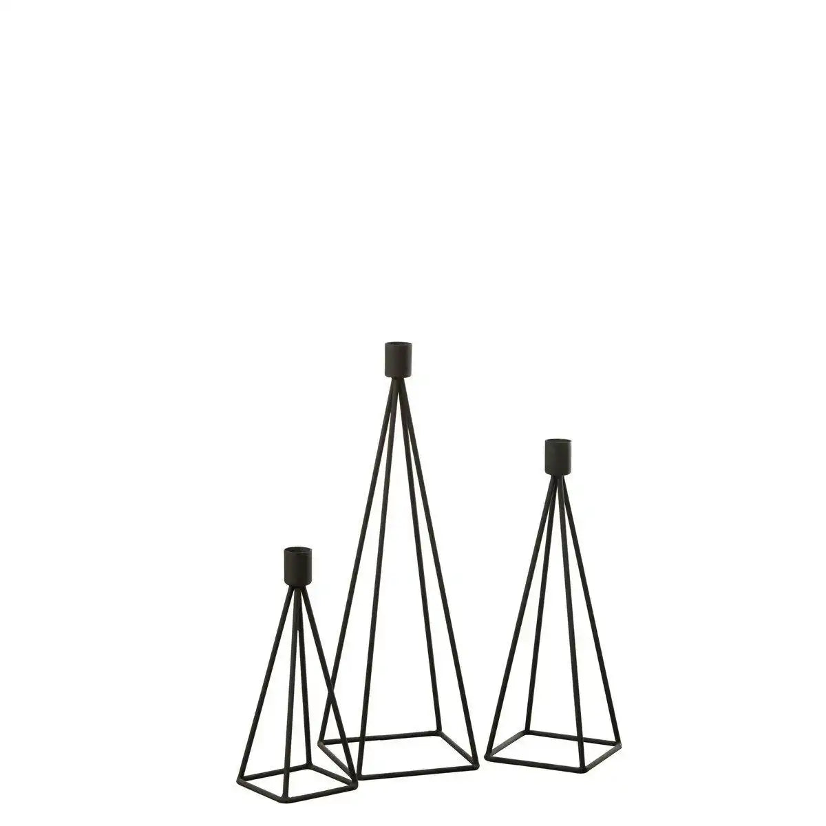 J-Line Kerzenhalter - Metall - Schwarz - 3 Stück - HomeDesign Knaus