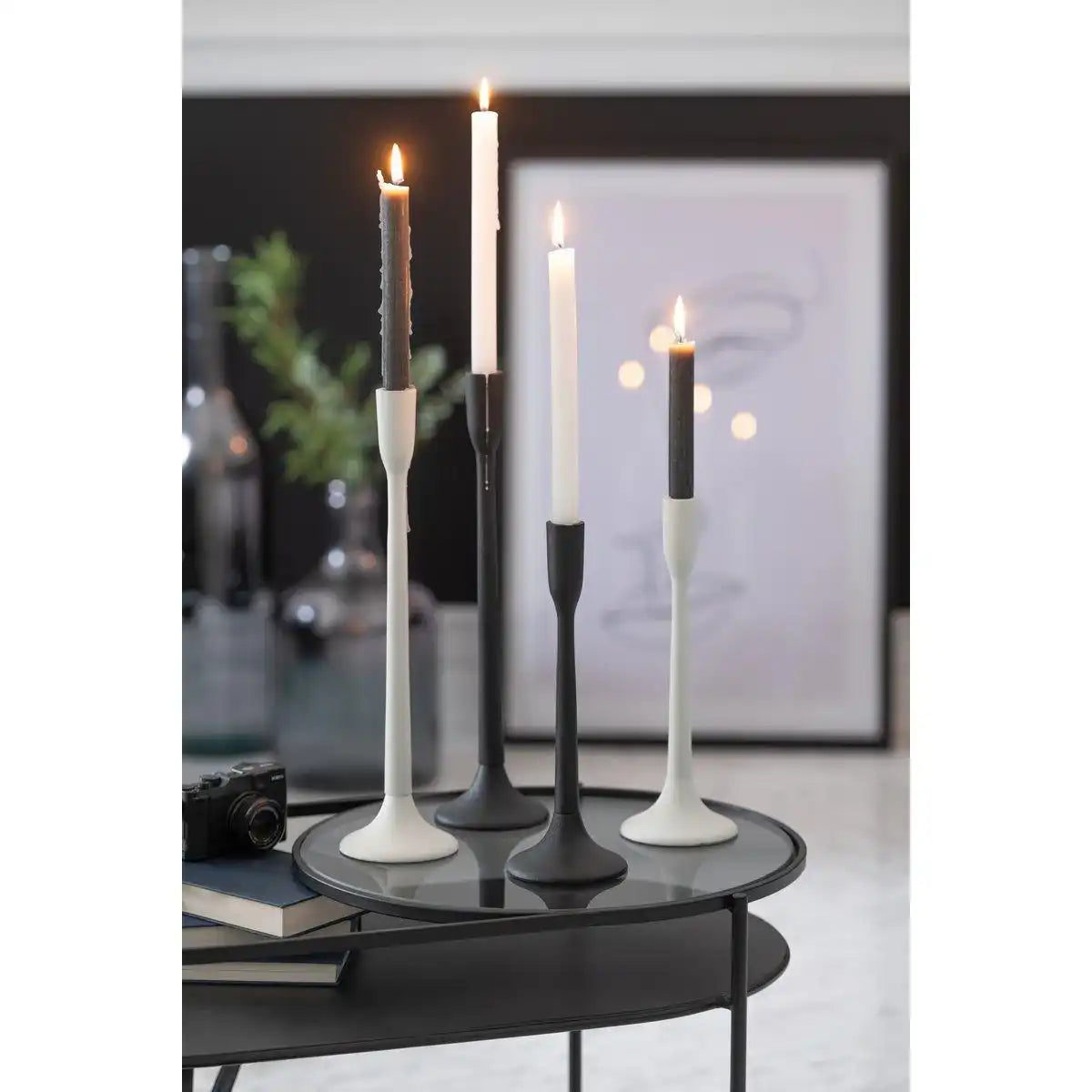J-Line Kerzenhalter – Metall – Weiß – groß - HomeDesign Knaus
