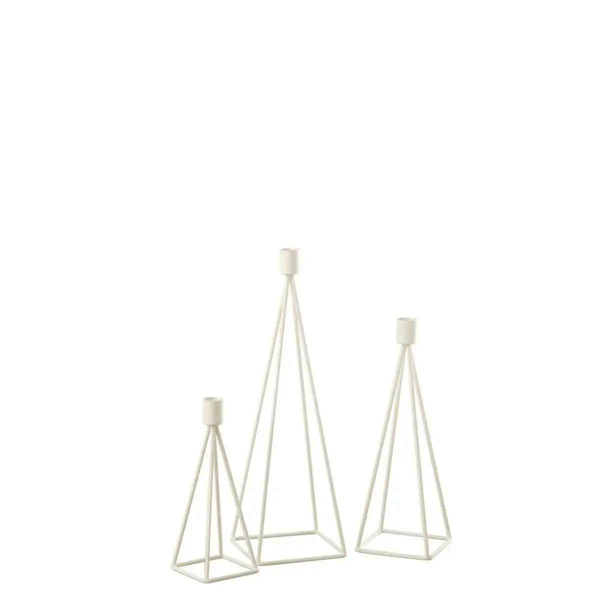 J-Line Kerzenhalter - Metall - Weiß - - HomeDesign Knaus