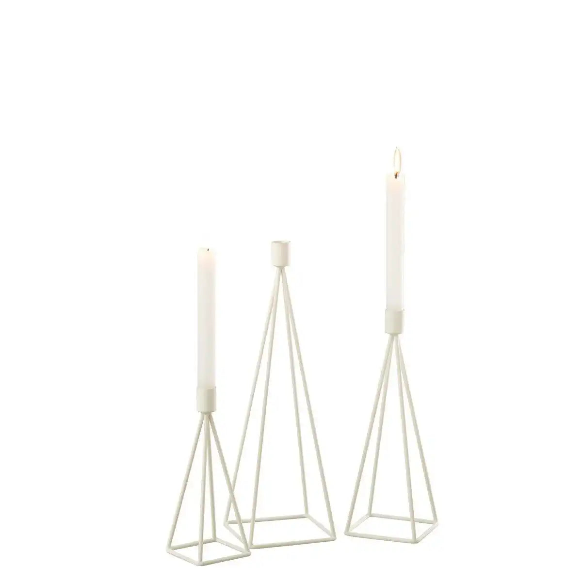 J-Line Kerzenhalter - Metall - Weiß - - HomeDesign Knaus