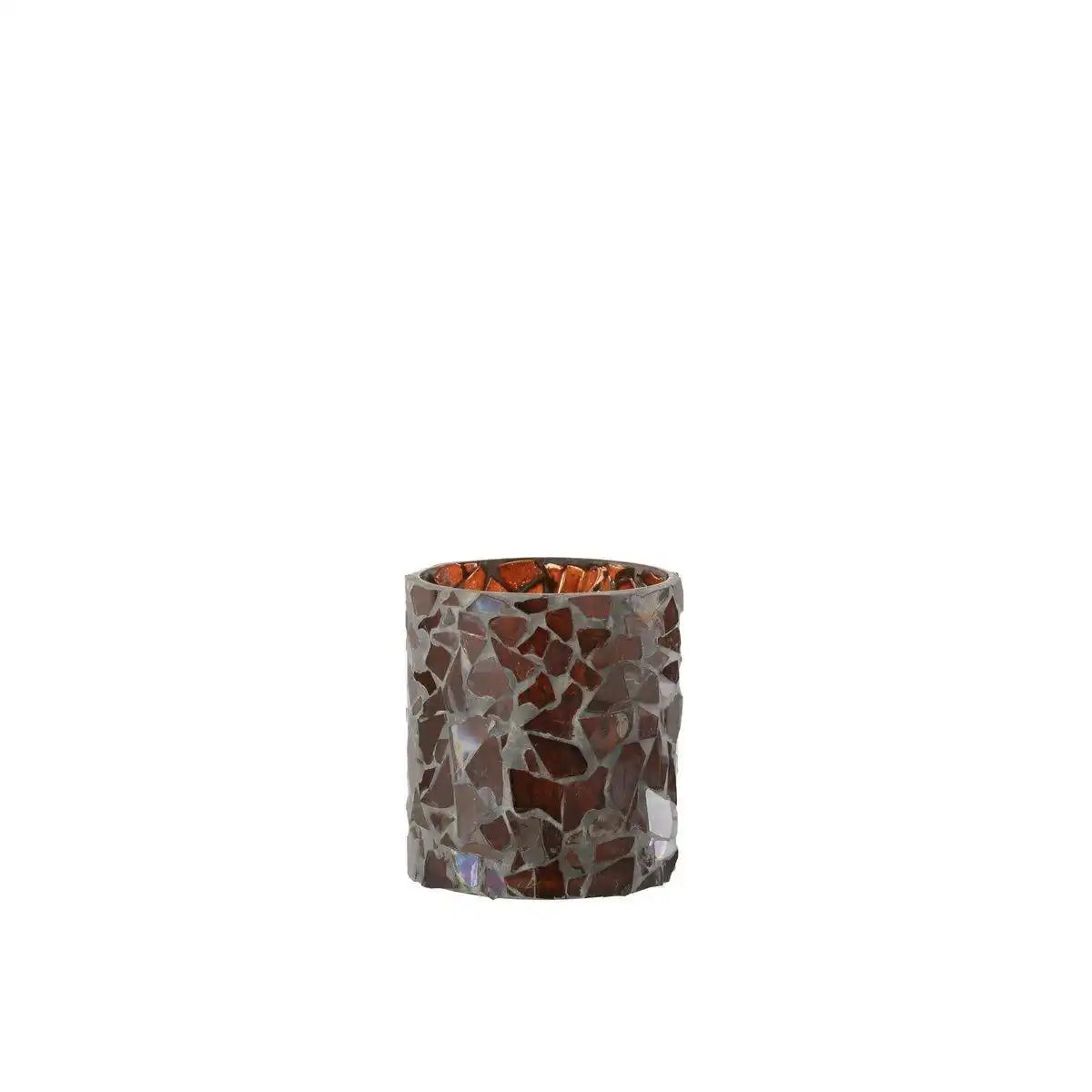 J-Line Kerzenhalter Mosaik - Glas - Braun - klein - - HomeDesign Knaus