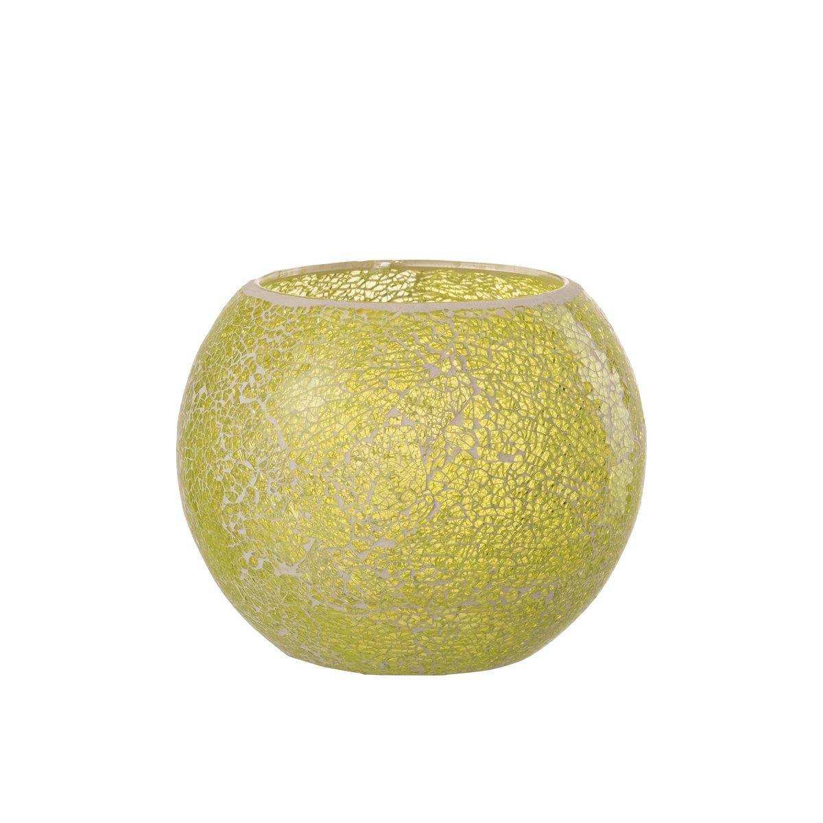 J-Line Kerzenhalter Mosaik rund – Glas – gelb – groß - HomeDesign Knaus