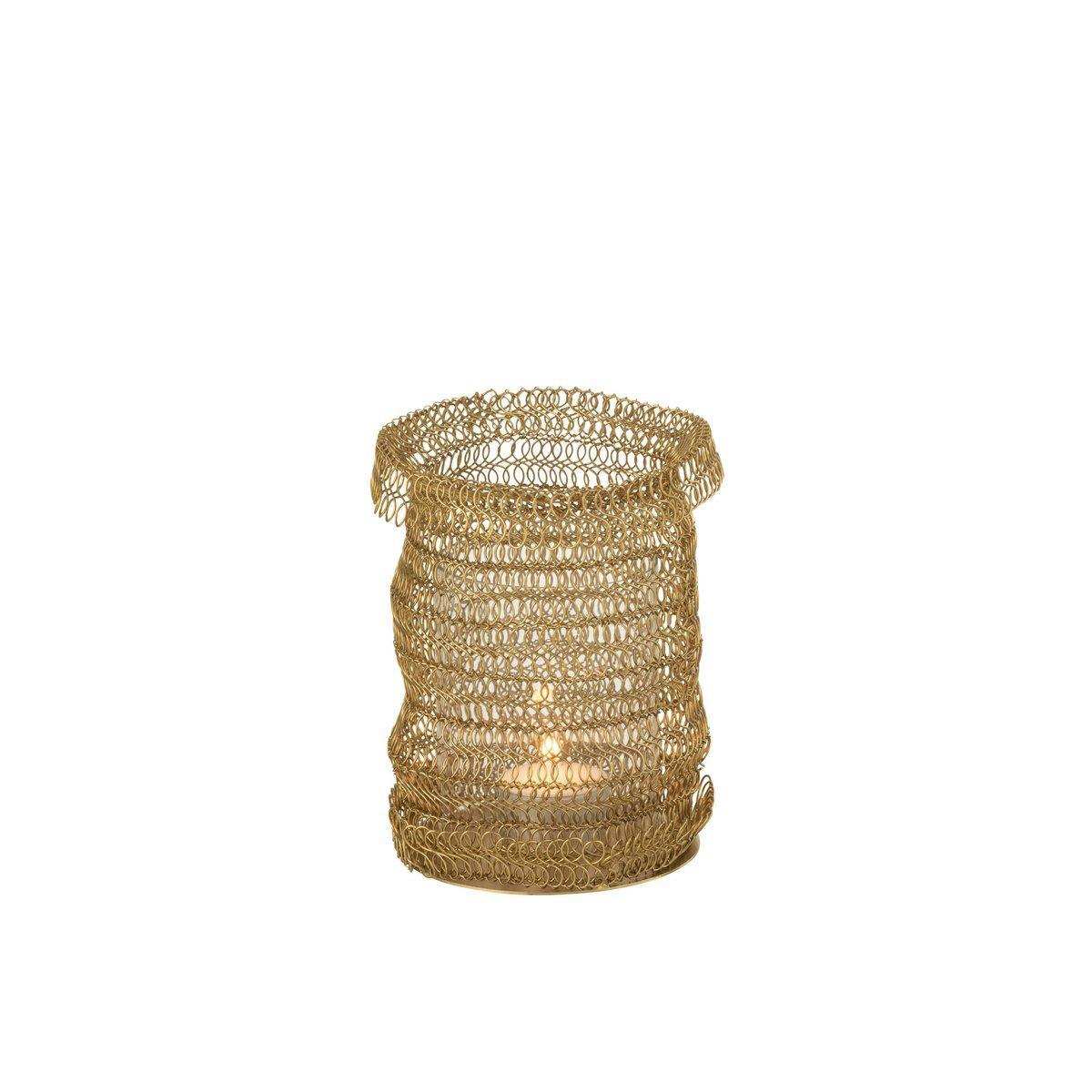 J-Line Kerzenhalter Net – Metall – Gold – groß - HomeDesign Knaus