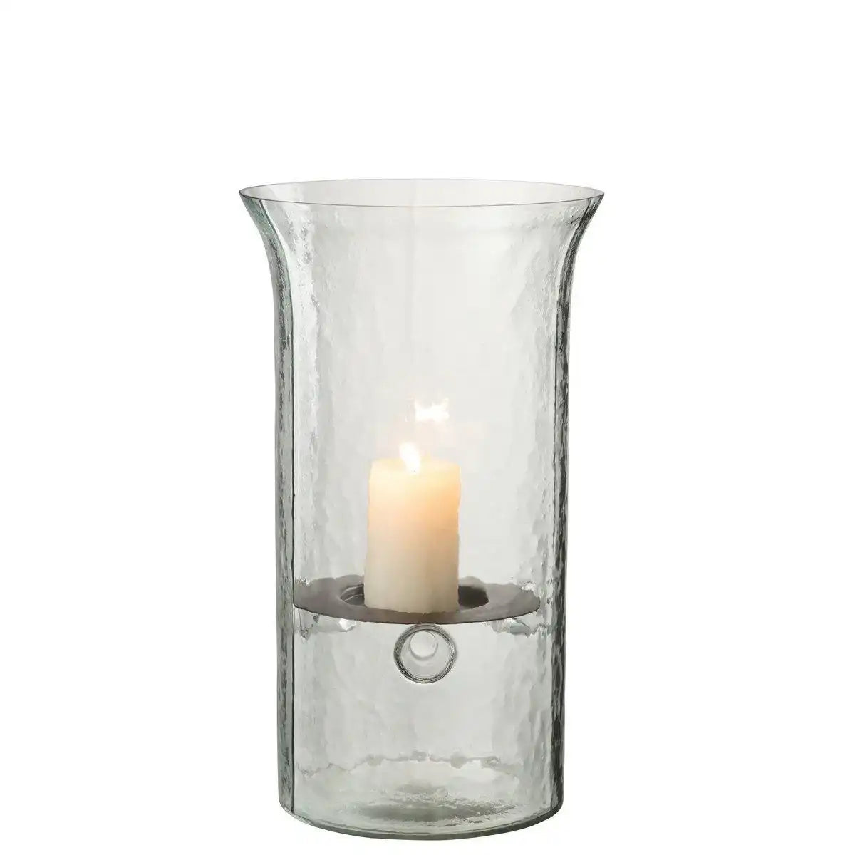 J-Line Kerzenhalter Plate Blurred – Glas – transparent – mittelgroß - HomeDesign Knaus