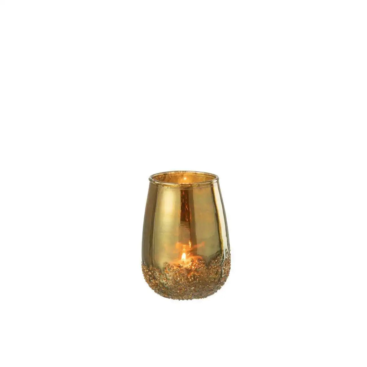 J-Line Kerzenhalter Spiegel - Glas - Gold - klein - - HomeDesign Knaus