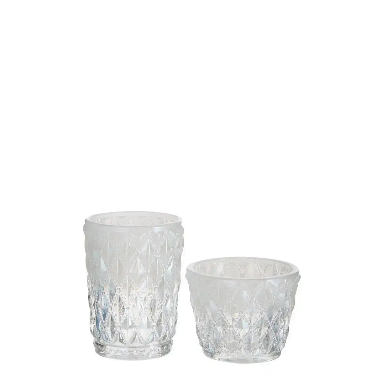 J-Line Kerzenhalter Square - Glas - weiß/transparent - groß - - HomeDesign Knaus