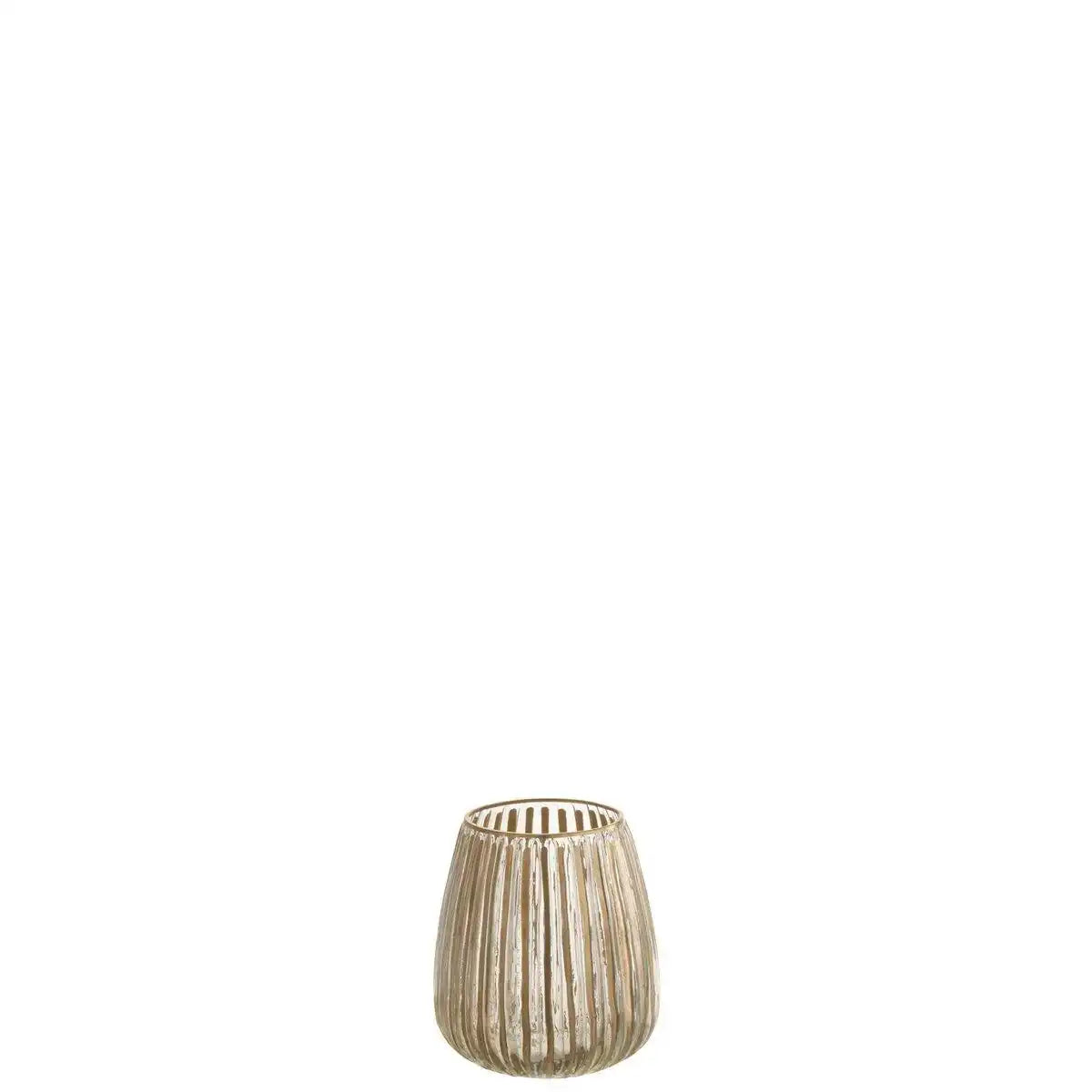 J-Line Kerzenhalter Stripes - Glas - Gold/Transparent - S - - HomeDesign Knaus
