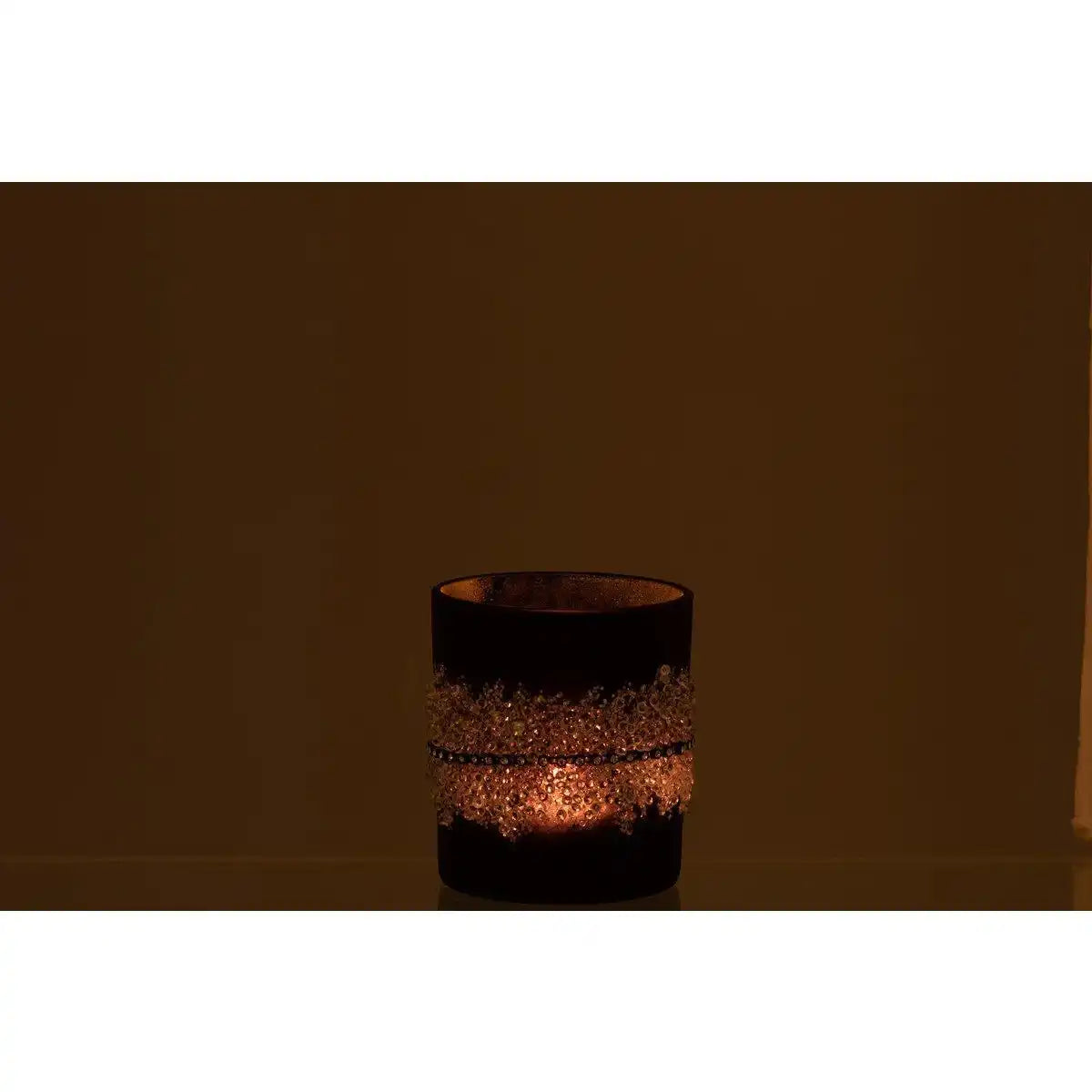 J-Line Kerzenhalter Sugar Diamonds - Glas - Schwarz - Mittel - - HomeDesign Knaus
