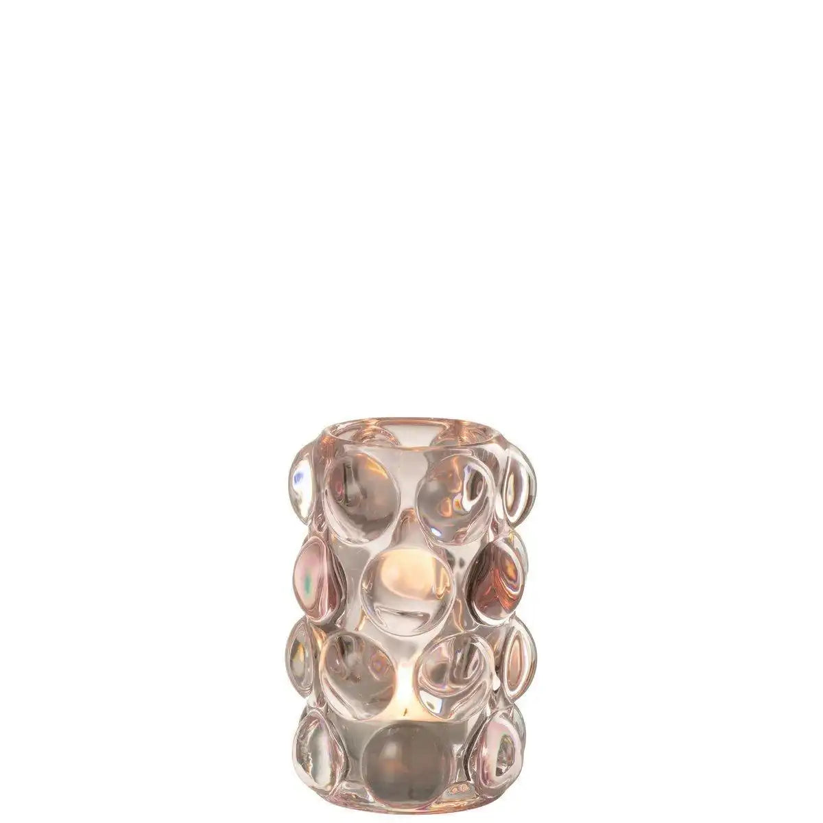 J-Line Kerzenhalter - Teelichthalter Bollie - Glas - Rosa - HomeDesign Knaus