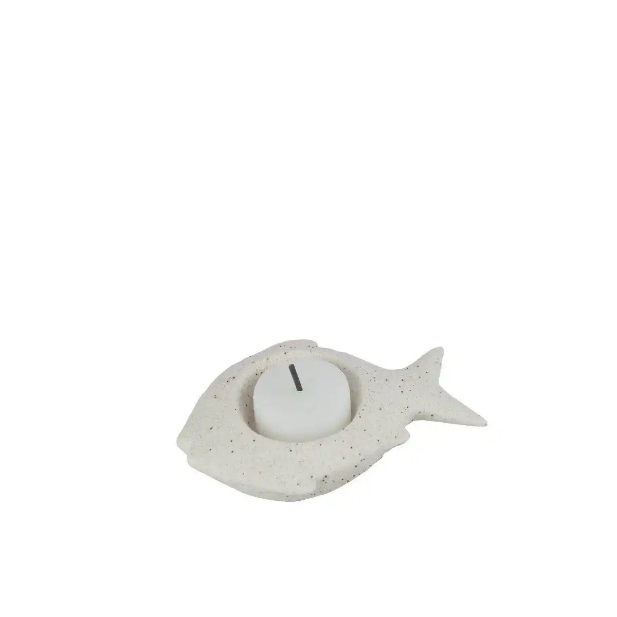 J-Line Kerzenhalter - Teelichthalter Fisch - Porzellan - Weiß - - HomeDesign Knaus