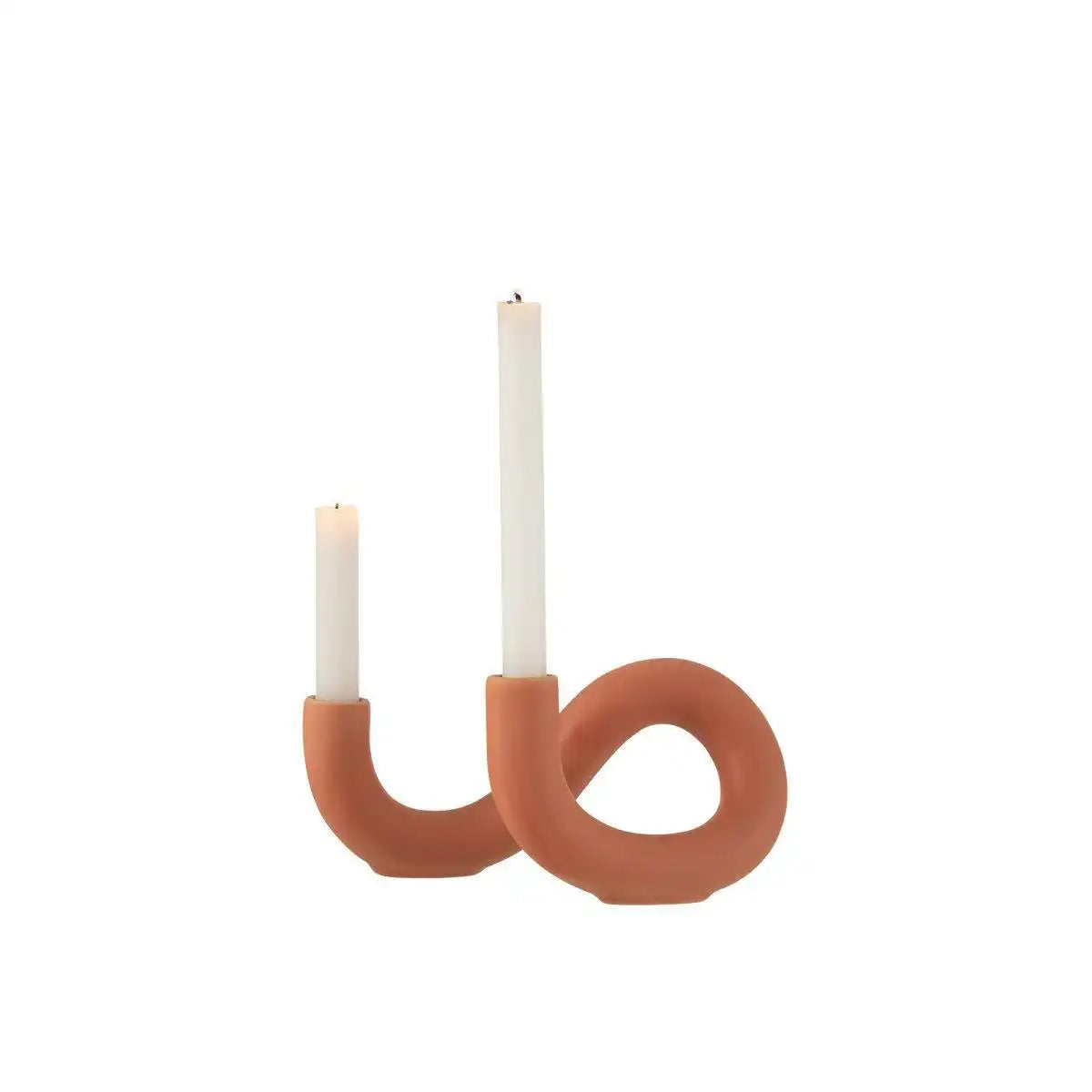 J-Line Kerzenhalter Tor 2 Kerze - Keramik - Orange - HomeDesign Knaus